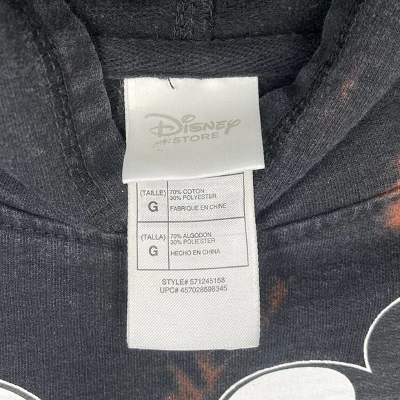 Disney Store Bleach Dyed Minnie Mickey Reworked Hoodie Youth Girls Large - Picture 6 of 7